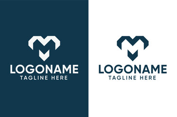 Abstract letter M and MM logotype. Modern logo idea sign. Universal emblem vector icon.