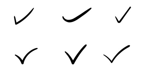 Set of Hand Drawn Checkmark Outline Icon. Vector Eps 10 - obrazy, fototapety, plakaty