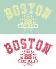 Retro college varsity font typography , Varsity Usa, Boston, Illinois slogan print for fashion tee and tshirt, sweatshirt graphic. 