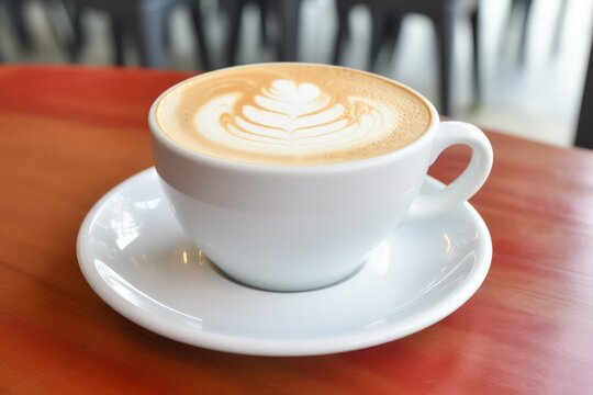 An image of a heart-shaped design made with cream on the surface of a coffee cup, embodying the affection and comfort that a cup of coffee can provid