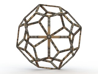 Wireframe Shape Pentagonal Icositetrahedron 3D print model
