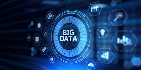 Big data analytics software business technology concept.