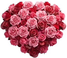 Obraz premium Valentine's day, heart from flowers on a transparent background Generated by AI