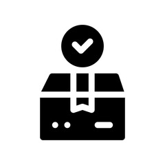 delivery box glyph icon