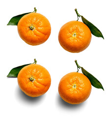 Mandarin, orange on a transparent background, digital photography Generated by AI