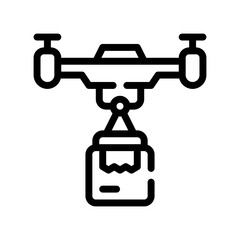 drone delivery line icon