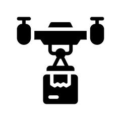 drone delivery glyph icon