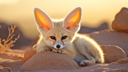 A fennec fox, its oversized ears capturing every desert whisper.