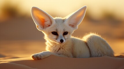 A fennec fox, its oversized ears capturing every desert whisper.