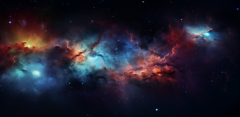 Fototapeta na wymiar Wallpaper space nasa galaxy wallpapers ,space and nebula, in the style of surreal and dreamlike compositions, colorful turbulence, light crimson and turquoise, precisionist art, sky-blue and amber