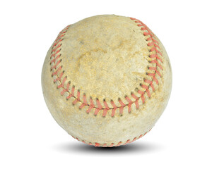 old baseball isolated on white background. This has clipping path.