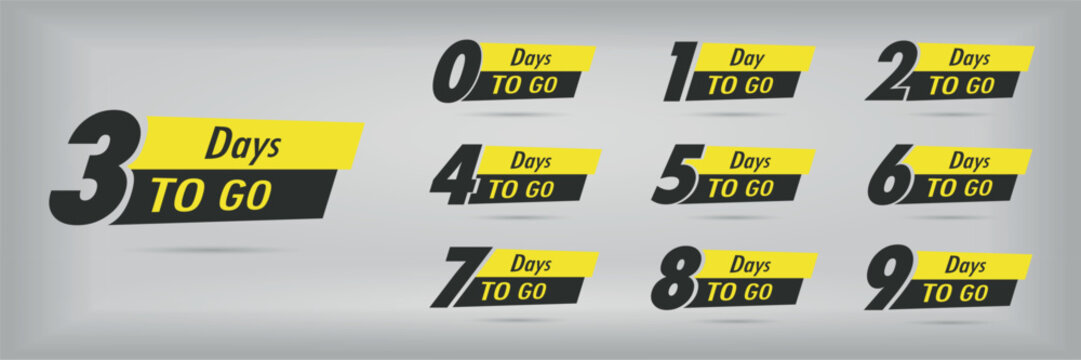 Countdown left days banner. count time sale. Nine, eight, seven six five four three two one zero days left. can be use for promotion, sale, landing page, template, ui, web, mobile app, poster, banner
