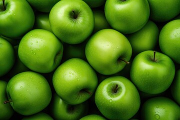 Lots of green apples. Background of apples.