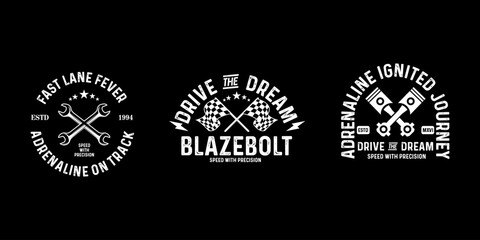 Motorcycle badges club emblems tshirt design Retro  Racing Typography Graphics - obrazy, fototapety, plakaty
