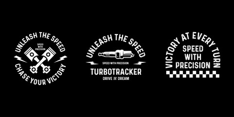 Obraz premium Motorcycle badges club emblems tshirt design Retro Racing Typography Graphics