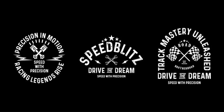 Motorcycle badges club emblems tshirt design Retro  Racing Typography Graphics