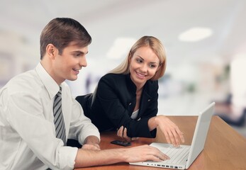 Team of business partners discussing project