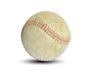 old baseball isolated on white background. This has clipping path.