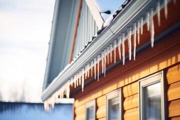 icicles hanging from a roof edge