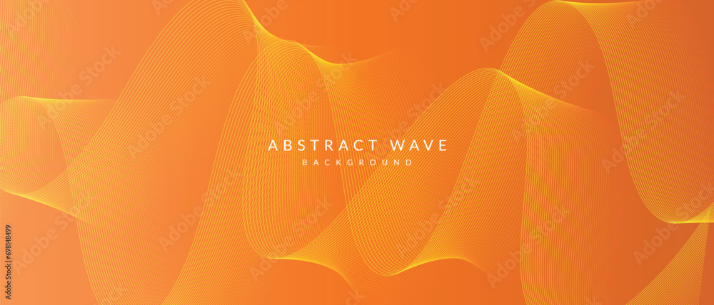 Aufkleber abstract futuristic flowing wave lines on gradient background.