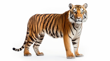 Fototapeta na wymiar Tiger standing Isolated on white background