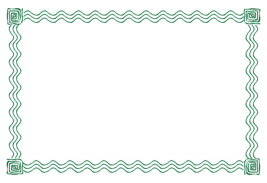 green certificate template, Border frame line decoration for certificate or diploma template and for your text and photo vector art simple line corner icon image.