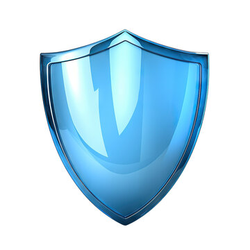 Blue shield cut out. Protect and security concept
