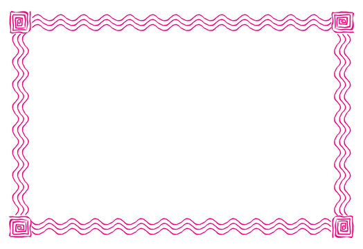 pink frame for text, Border frame line decoration for certificate or diploma template and for your text and photo vector art simple line corner icon image.
