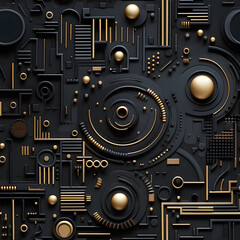 Seamless vintage, retro steampunk pattern background