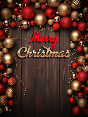 Merry Christmas on a solid background with copy space