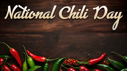 National Chili Day on a solid background with copy space