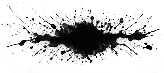 Abstract Black spot drop splash . Isolated on transparent background