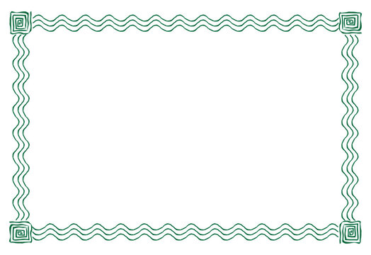 green certificate template, Border frame line decoration for certificate or diploma template and for your text and photo vector art simple line corner icon image.