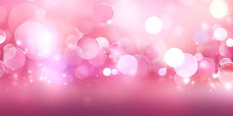 Background with pink bokeh on bright white tone background