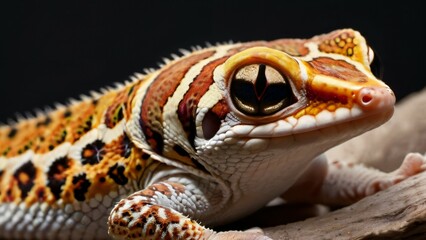 Reptile isolated in black background