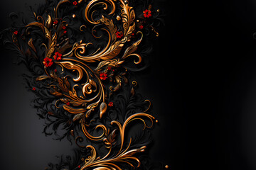 Seamless festive design pattern for valentine's day with flowers and floral elements. Floral wrapper or background for holiday card.