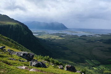 landscape with mountains in the lofoten