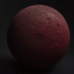 3D render of a rough ball texture on a black background