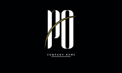 PO, OP, P, O Abstract Letters Logo Monogram