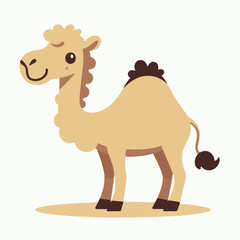 Camel character illustration with a simple and minimalist cartoon vector design