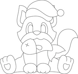 Cat Christmas Fish Animal Vector Graphic Art Illustration