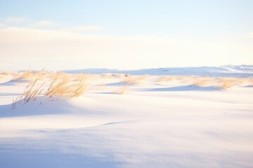 snowdrifts shaping dunes in open field