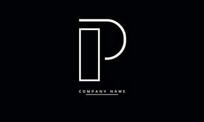 PI, IP, P, I Abstract Letters Logo Monogram
