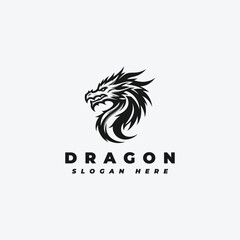 Dragon head logo design, with a simple pattern
