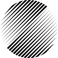 Abstract striped round geometric design element.