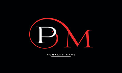 PM, MP, P, M Abstract Letters Logo Monogram