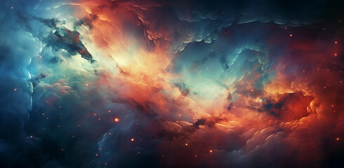 Galaxy wallpapers, nebula , space, in the style of colorful turbulence, realism with surrealistic elements, light crimson and turquoise, spiritual landscape, precisionist art, dreamy compositions - obrazy, fototapety, plakaty