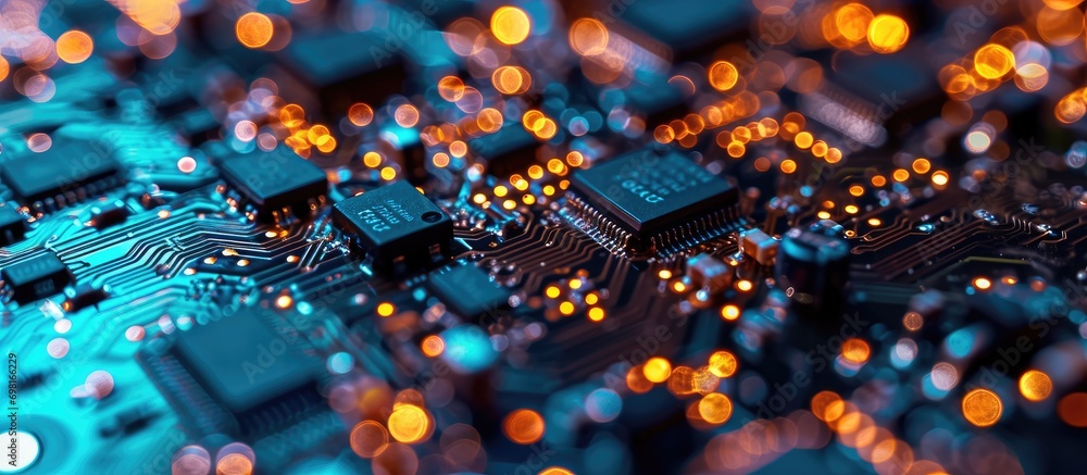 Poster pcb circuit board analyzed by a vision measurement device.