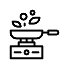 frying pan line icon