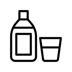 water bottle line icon